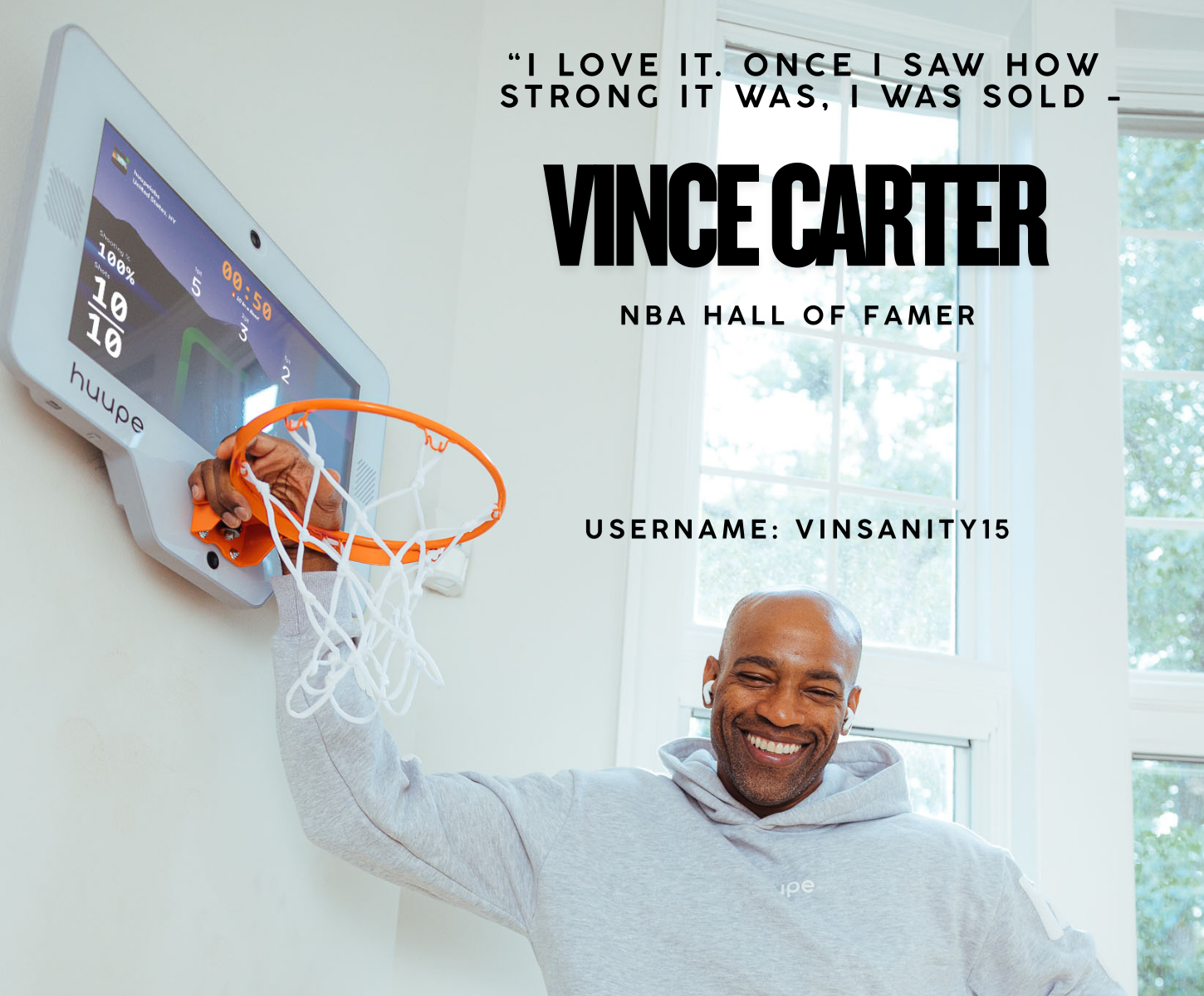 Vince Carter endorsing the huupe mini